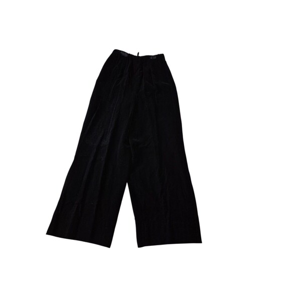 Oleg Cassini VTG 80s 90s Velvet Pants High Waisted Wide Leg Pants Black Sz 6 - Picture 1 of 10